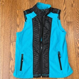 Marc New York MNY Quilted Fleece Vest Women’s Turquoise Blue Zip